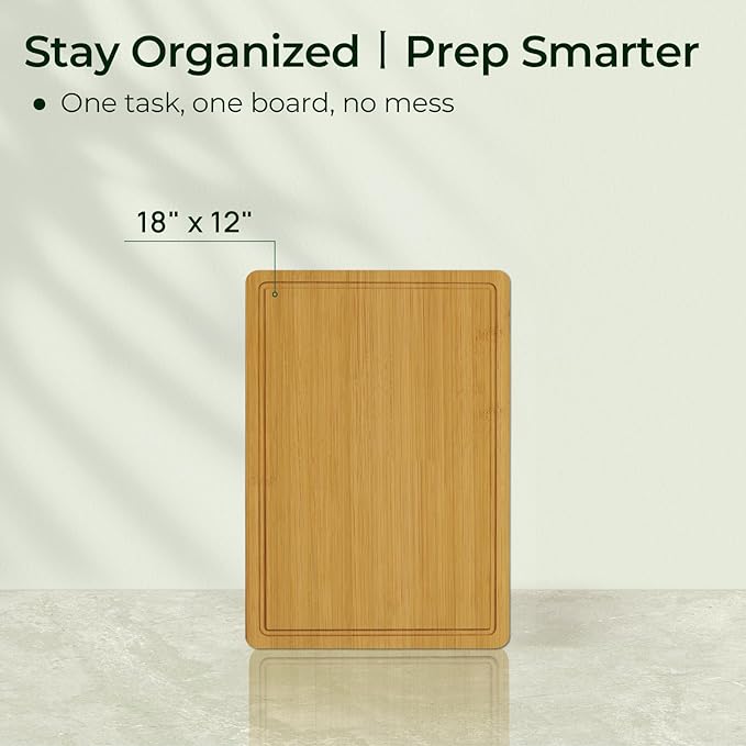 Keechee Natural Bamboo Cutting Board for Kitchen, XL Carving Board