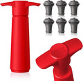 Vacu Vin Original Saver Wine Bottle Stopper – With 6 Vacuum Stoppers – Preserver Wine Stopper with Pump for Red or White Wine – Wine Accessories to Keep Wine Fresh – Airtight Seal Stoppers – Red