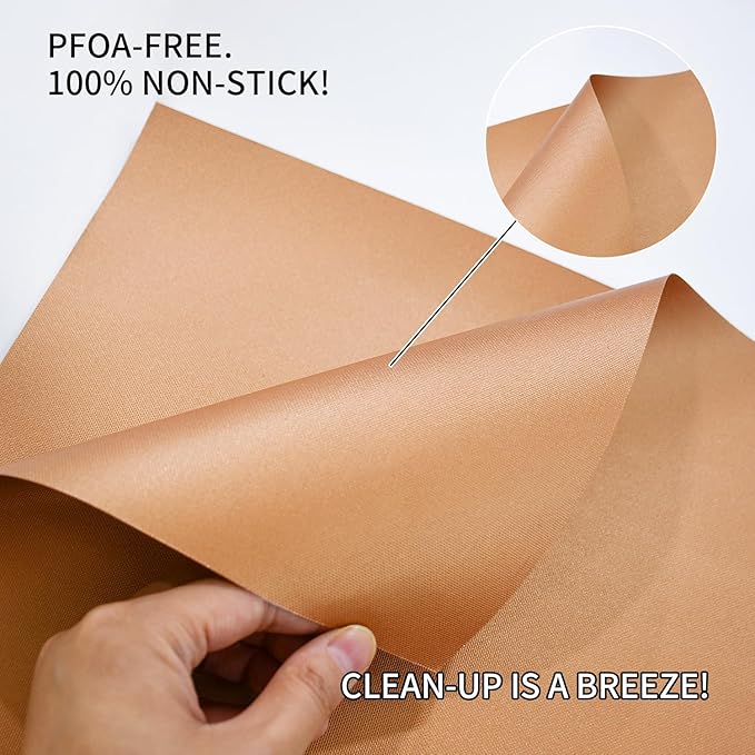 Renook Set of 6 Copper Grill Mats for Outdoor BBQ Grill
