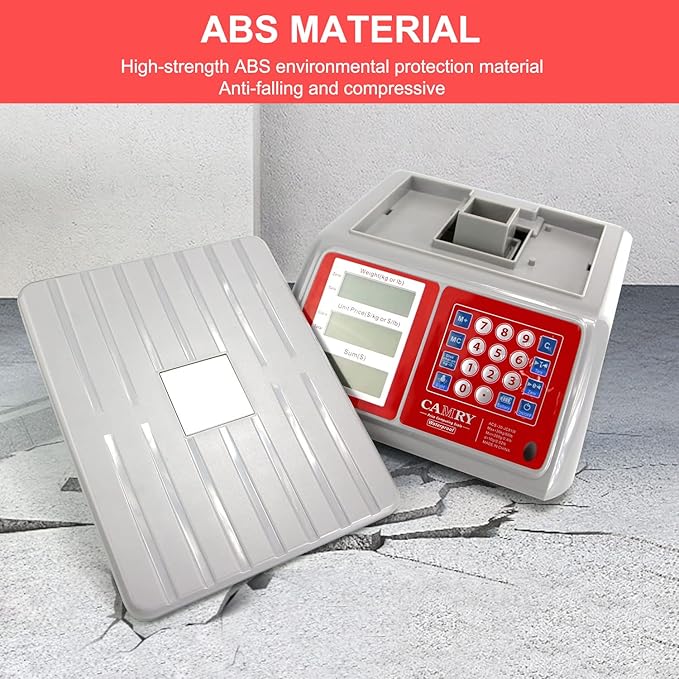 CAMRY Waterproof Commercial Food Scale, 66lb/30kg, Price Computing