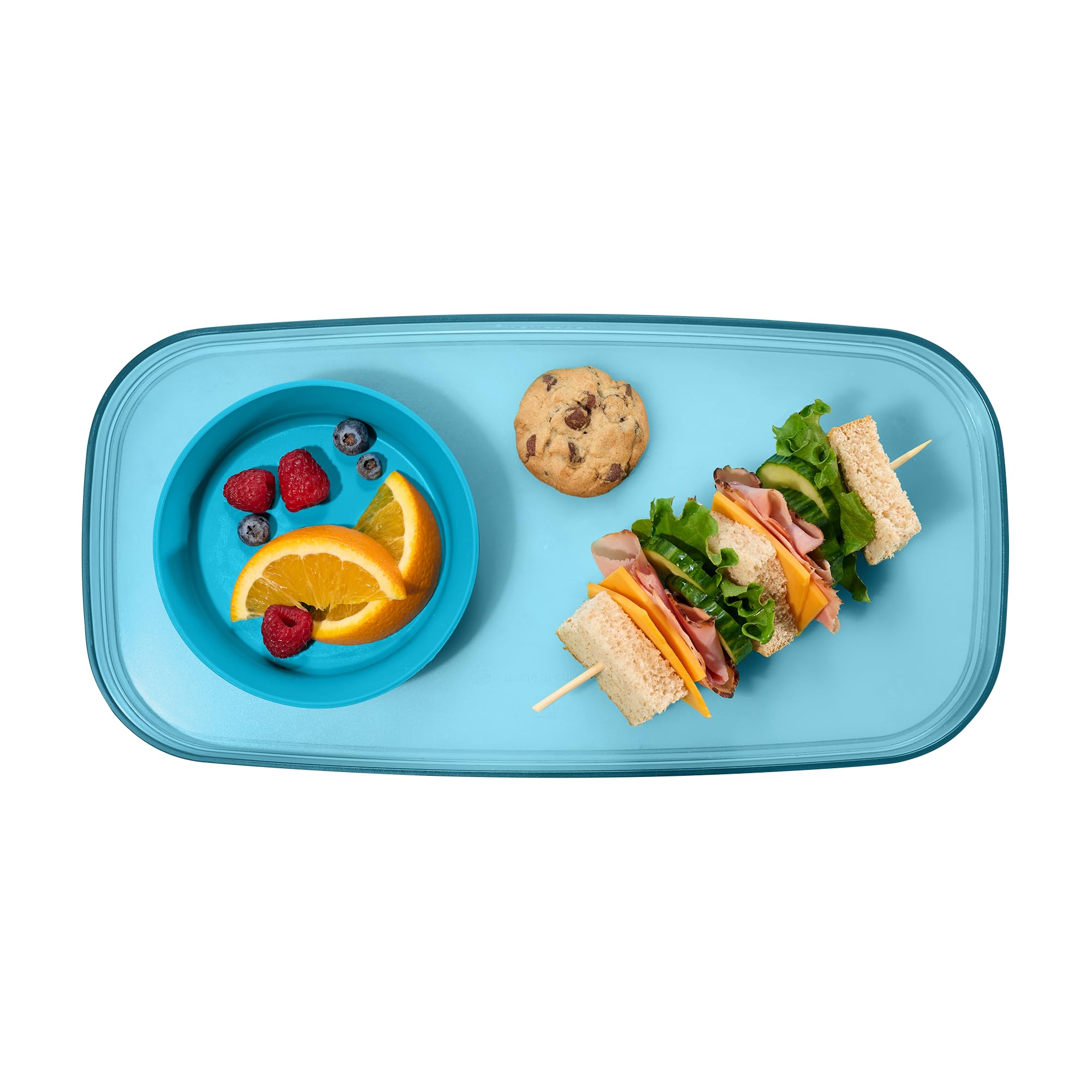 madesmart dipware Small Serving Plate, Stackable & Removable Dip Bowl for Salsa, Queso, Salad, Olives, Dishwasher & Microwave Safe, Multipurpose Plate & Bowl, Turquoise