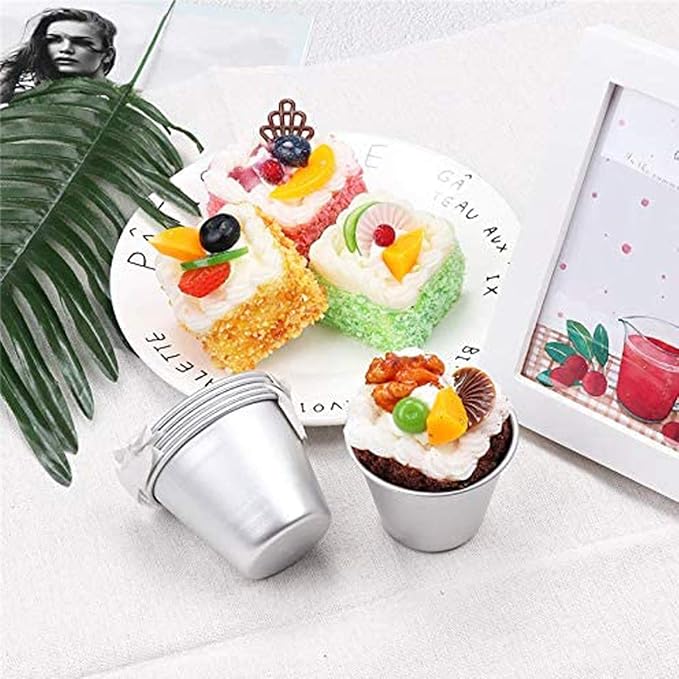 Aluminum Popover Pan Individual Pudding Cups Flan Molds 3.15 inch Height
