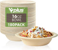 Vplus 200 Pack 16 OZ Compostable Paper Bowls, Bagasse Bowls，Nature