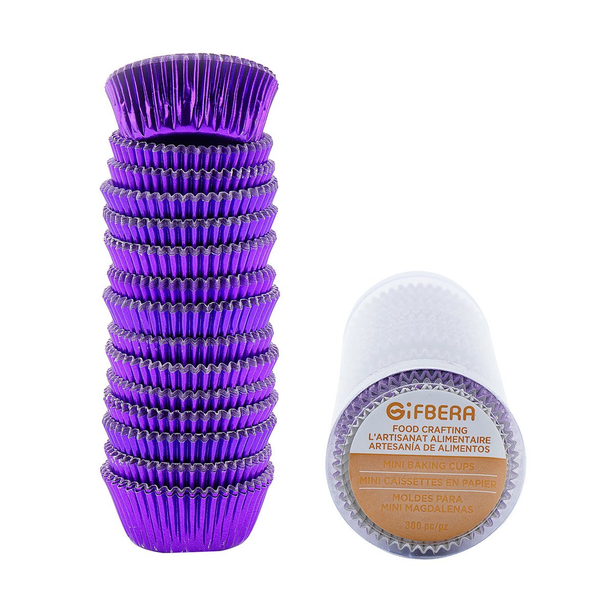 Gifbera Gold Foil Mini Cupcake Liners Small Muffin Baking Cups 300-Count