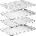 Baking Sheet with Rack Set, Stainless Steel Cookie Sheet with Cooling Rack