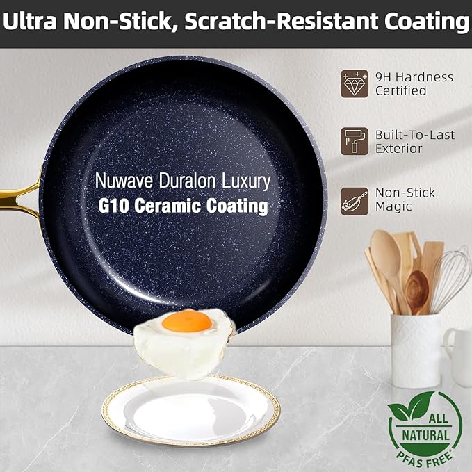 Nuwave Lux 13pc Forged Lightweight Nonstick Ceramic Cookware Set, PFAS-Free