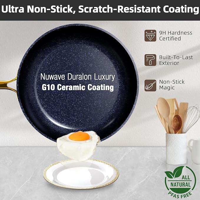 Nuwave Lux 13pc Forged Lightweight Nonstick Ceramic Cookware Set, PFAS-Free