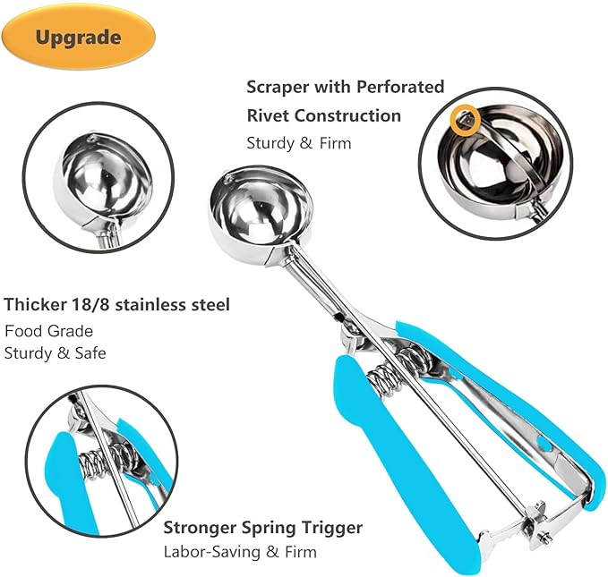 Cookie Scoop, 1.5 Tbsp/0.7 oz Cookie Scooper for Baking, Cookie Dough Scoop