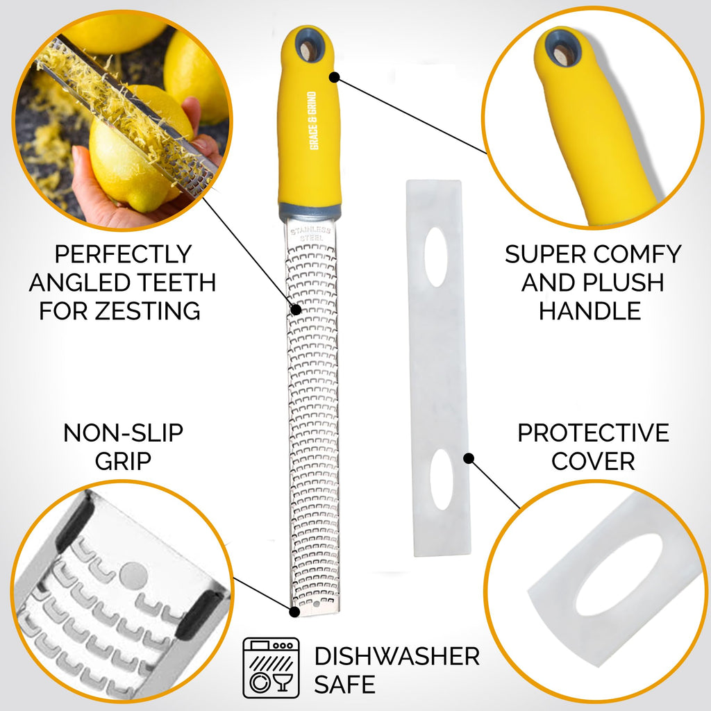 Premium Kitchen Lemon and Parmesan Cheese Zester-Versatile Spiralizer for Fruits, Vegetables, Garlic, and Citrus Finest Food Shredder and Peeler - Essential Zesting Tool for Culinary Enthusiasts