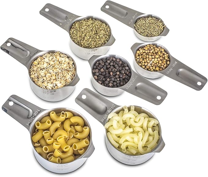 7-Piece 18/8 Stainless Steel Measuring Cups Set, Silver