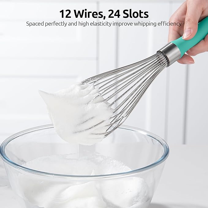 U-Taste Wire Whisk for Cooking, 18/10 Stainless Steel Wisk, L/Aqua Sky