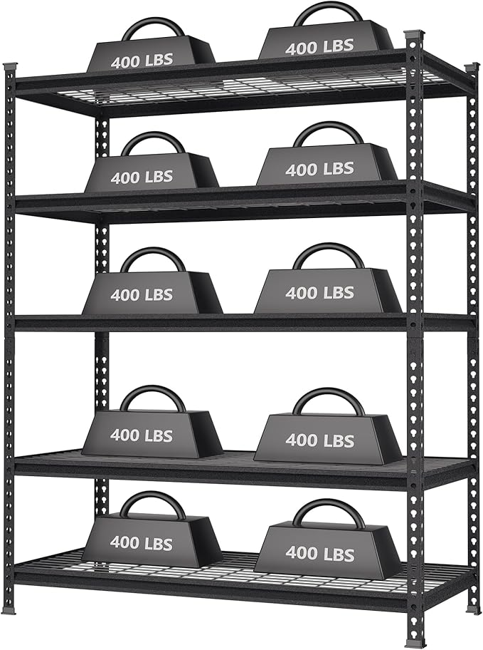 WORKPRO 5-Tier Adjustable Metal Shelving, 48”Wx24”Dx72”H, 4000LBS Capacity