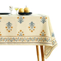 ISAENNE Designer French Linen Rectangular Tablecloth,102"x63"-Estevan A