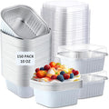 Aoriher 150 Pcs 10 oz Mini Cake Pans with Lids White