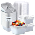 Aoriher 150 Pcs 10 oz Mini Cake Pans with Lids White