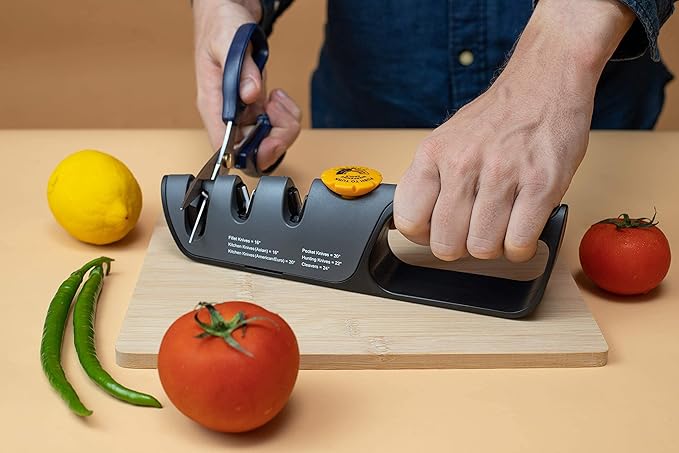 RazorSharp™ Knife & Scissor Sharpener | Adjustable 14-24 Degree Angle Guide