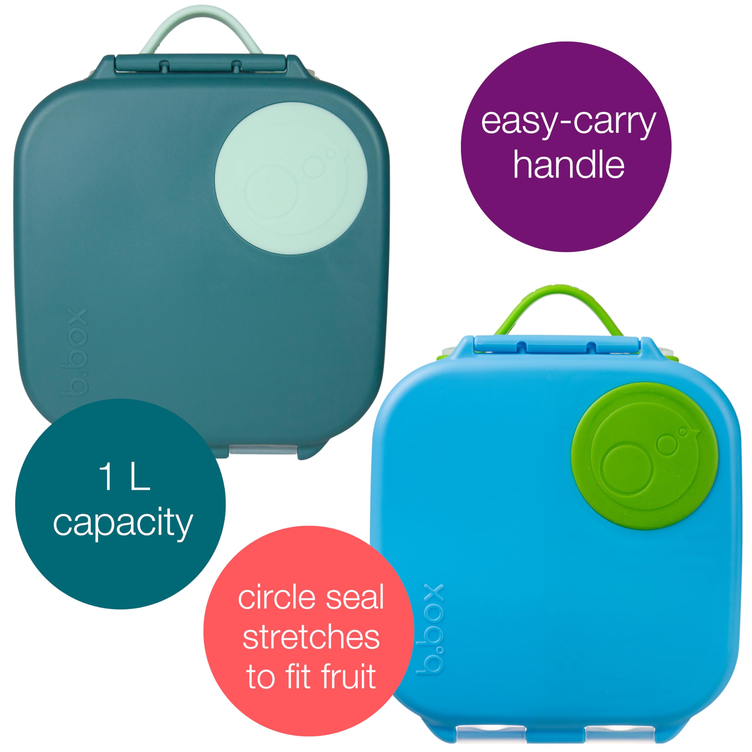 b.box Mini Lunch Box 2-Pack, Snack Containers for Kids, Lunch Box Kids