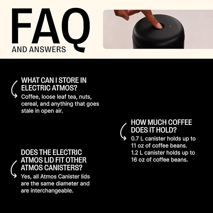 Fellow Atmos Electric Vacuum Coffee Canister 1.2L - Auto-Seal Steel