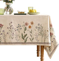 ISAENNE Designer Linen Square Large Tablecloth,67"x67"-Serenity G