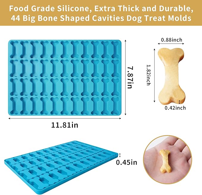 Amyandone Dog Bone Silicone Molds, Pet Treat Mold for Baking and Freezing