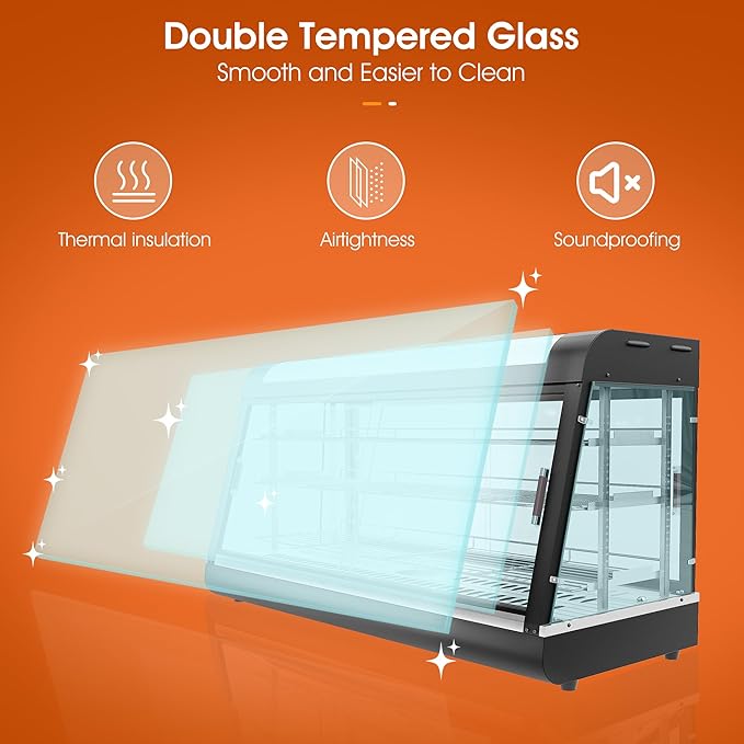 Whalefall 35" Countertop Food Warmer,w/3D Heating Warm for Food Pizza