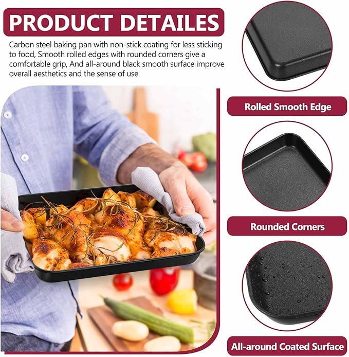 P&P CHEF Baking Cookie Sheet Pan, Carbon Steel Oven Tray, 10.5 Inch & 1PC