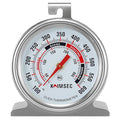Oven Thermometer for Temperature Gauge, Safe for Inside Gas/Electric/Grill Smoker, Analog Dial Stainless Steel Oven Thermometers with Large Hanger & Baser for Instant Reading in Cooking Baking