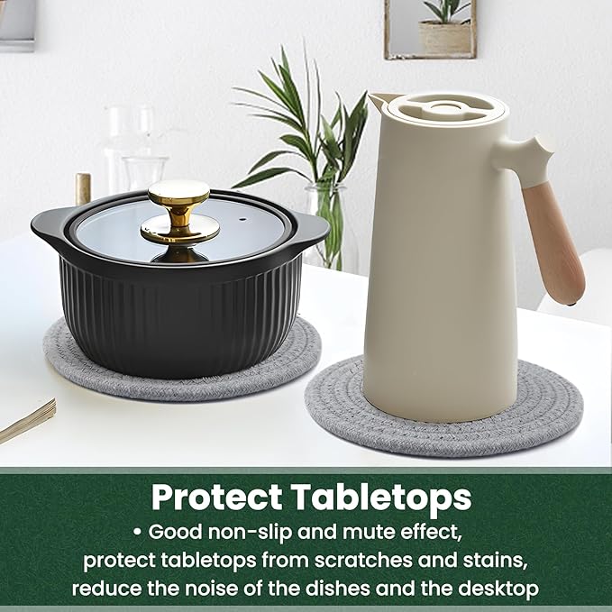 KITLAB 8 Inch Trivets for Hot Dishes, Hot Pots and Pans, 5 Pcs