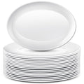 Dandat 36 Pcs Large Serving Platters Oval Trays White Plates Serving Dish for Wedding Party Restaurant Home Steak, Taco, Sushi, Appetizer, Cake (12 Inch)