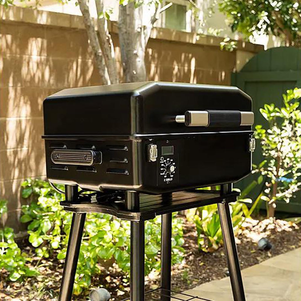 Z GRILLS ZPG-200APro Portable Tabletop Wood Pellet Grill and Smoker, Digital Control, 8 in 1 BBQ Grill for Outdoor Kitchen, Backyard, 202 Sq Inches of Cooking (Black)