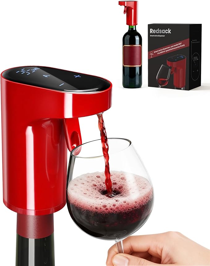 5 in 1 Wine Aerator Whiskey Dispenser,Liquor Decanter, Alcohol Pourer-Red