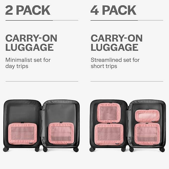Aerotrunk Compression Packing Cubes for Travel, 2-Pack, Pink