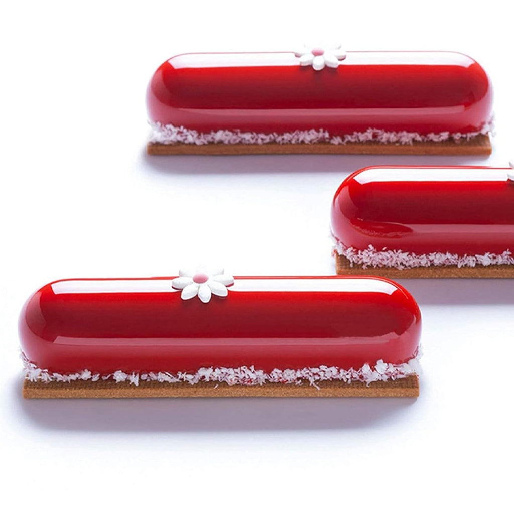 OCPO Kitchen Oval Rectangle Silicone Mousse Cake Mold, 6 Cavities