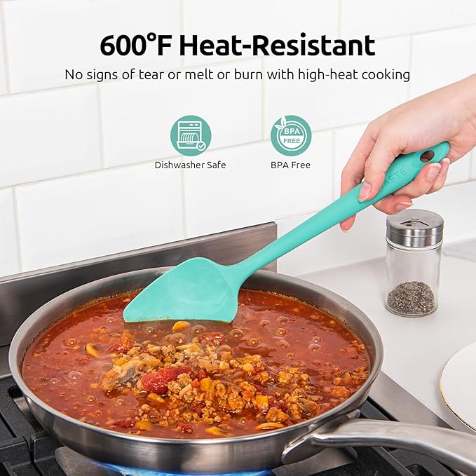 U-Taste Silicone Spatula Set, 600ºF High Heat Resistant, 3-Pcs, Multicolor
