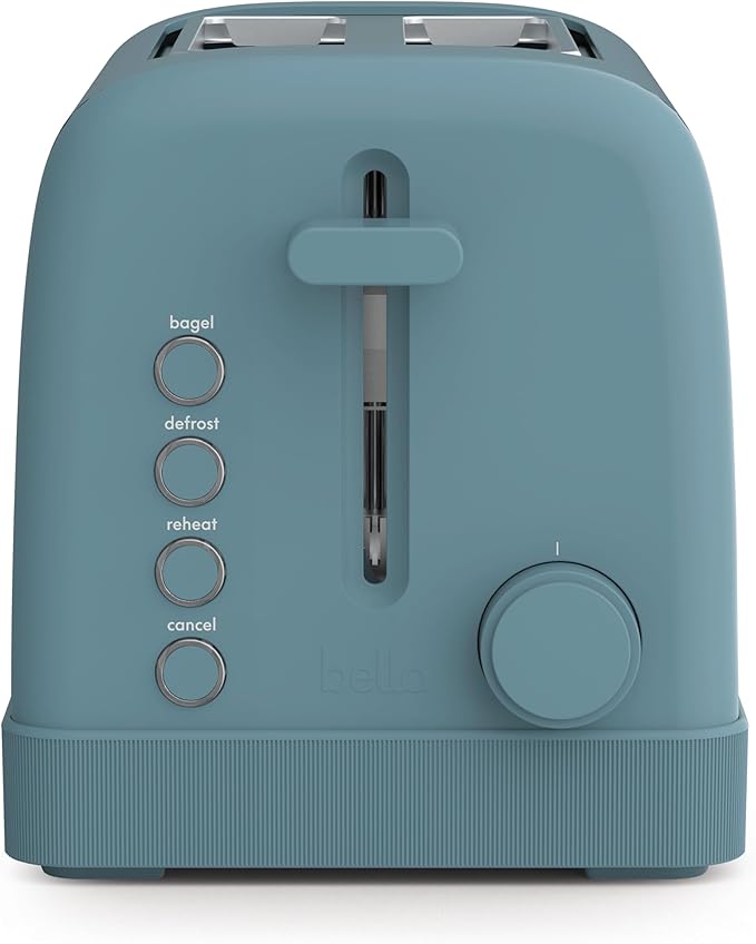bella 2-Slice Toaster with Extra Wide Slots and 6-Shade Control, Surf