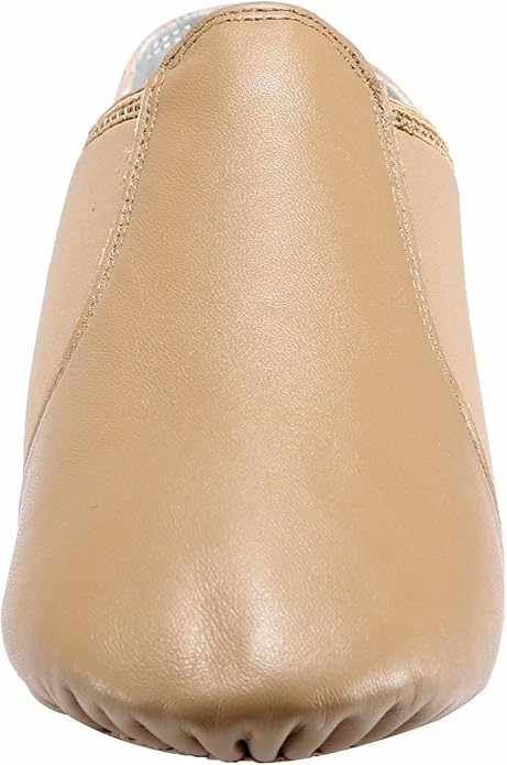 Dynadans Leather Upper Slip-on Jazz Dance Shoe for Women Men's Dance Shoes Brown 10.5M