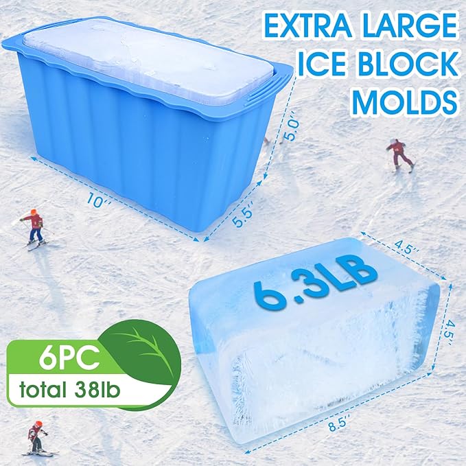 4PC Extra Large Ice Cube Molds, Giant Ice Block Molds, Silicone Ice Maker