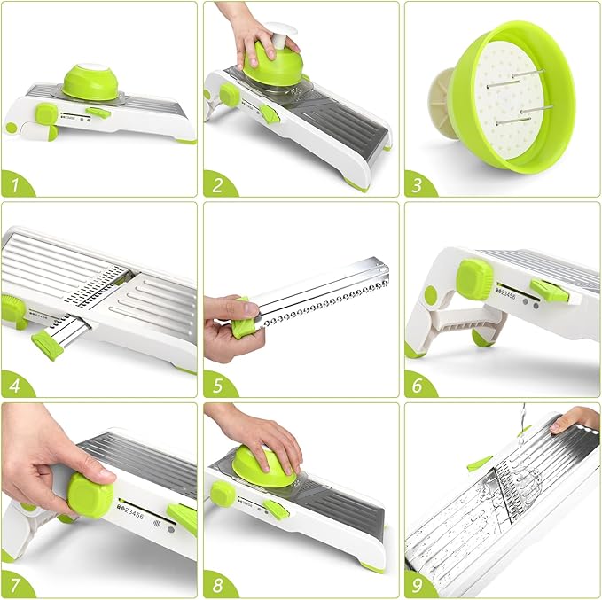 Foyucool Mandoline Slicer for Kitchen, Adjustable Vegetable Potato Slicer