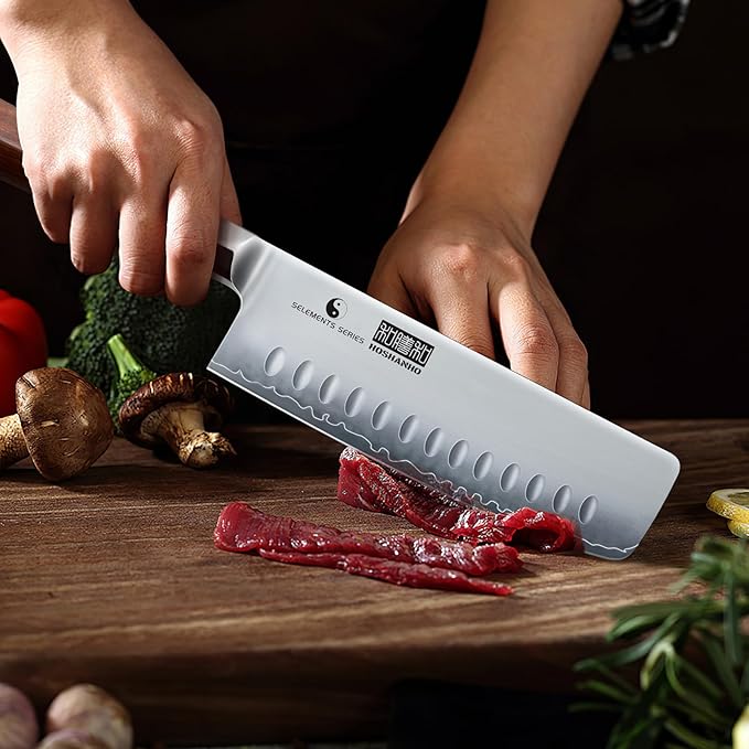 HOSHANHO Nakiri Knife 7", Razor Sharp Japanese Chef Knife for Vegetables