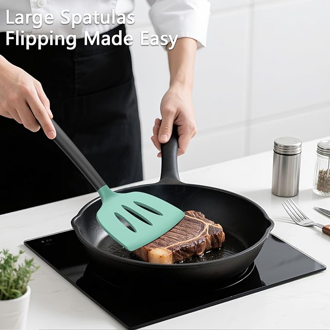 Coukre 3 Pack Silicone Spatula Set, Heat Resistant to 500°F, BPA-Free