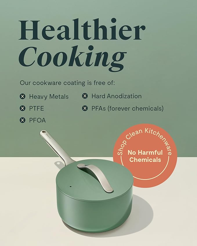 Caraway Non-Stick 1.75 qt Ceramic Sauce Pan with Lid
