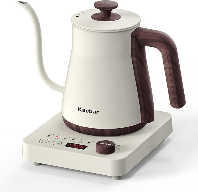 Keebar Gooseneck Electric Kettle, 0.8 L, 1000W, 6 Temp Presets, LED Display