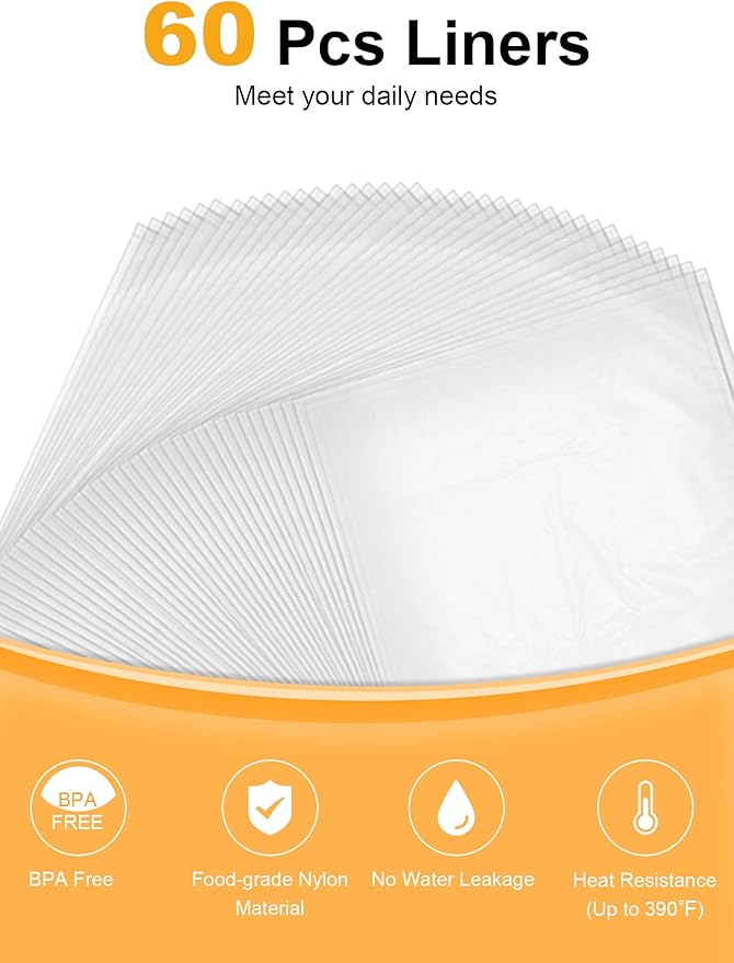 SMARTAKE Slow Cooker Liners, Large Size 14"x 22" 60 Liners