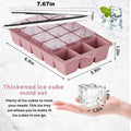 Large Silicone Ice Cube Trays with Lid, 6 Big Ice Cubes per Tray, Include 19.5cm/7.7in Ice Tongs - Perfect for Freezer, Whiskey, Cocktails
