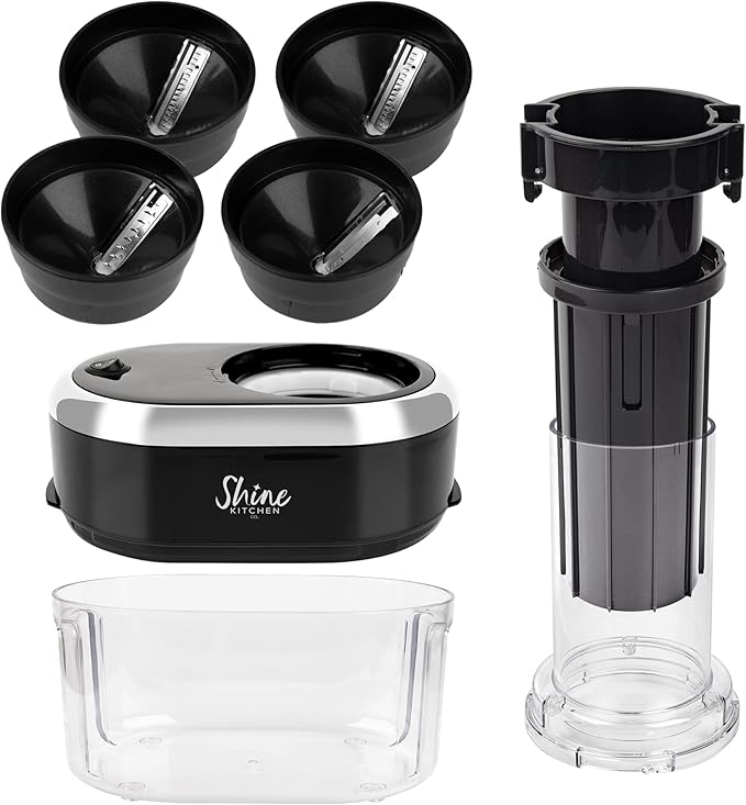Shine Kitchen Co. SES-100 Electric Vegetable Spiralizer with No Slip Veggie Grip