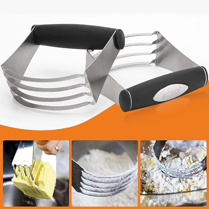 HULISEN 5-Pc Biscuit Cutters, Flour Sifter, Pastry Scraper, Dough Blender