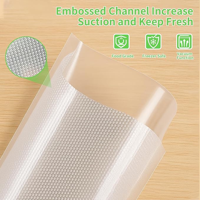 MakMeFre 2Pack Vacuum Sealer Bags Rolls 8"x50' for Food Storage
