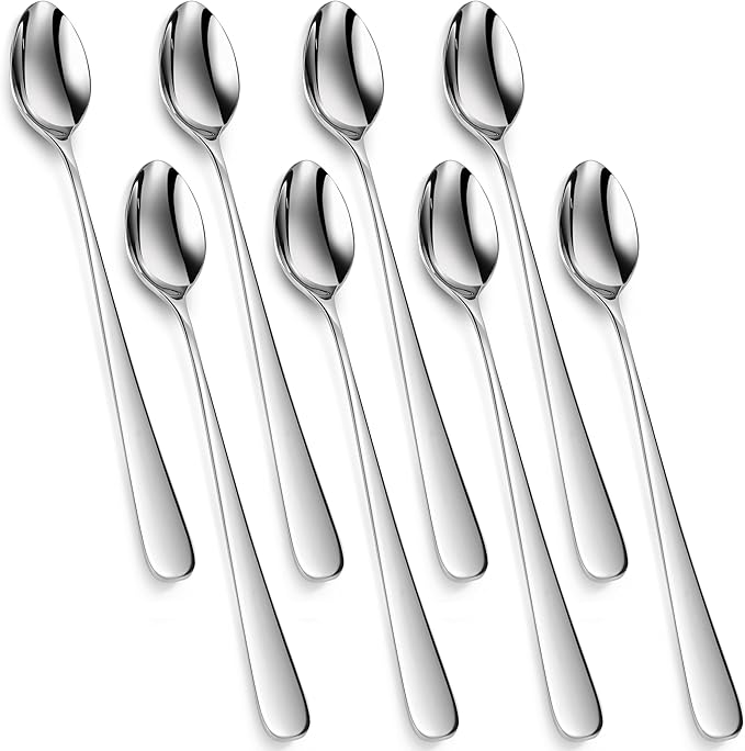 KEAWELL Premium Louise 8-Piece 9-Inch 18/10 Iced Tea Spoons (9 inch, 8)