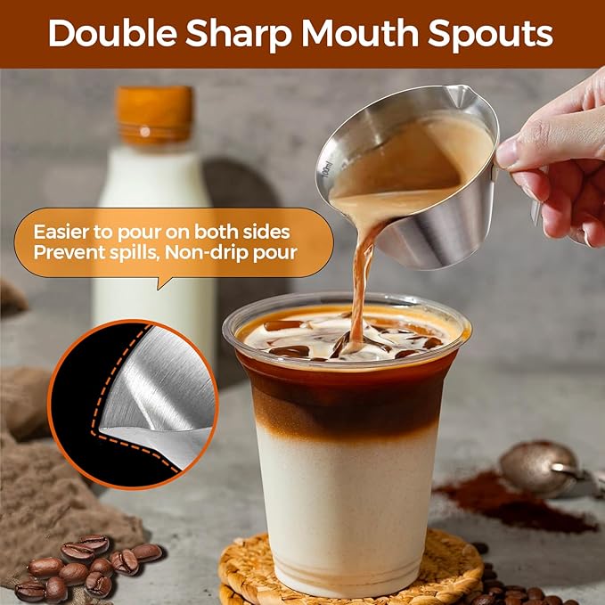 2 Pc Stainless Steel Espresso Shot Cups, 3.4oz/100ml, Black