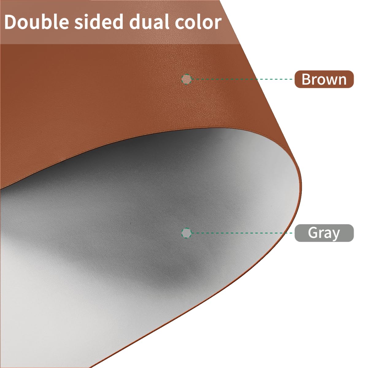 Zinkooat Leather Dresser Cover,1.8mm Thick,14x84 Inch,Dresser Protector Top.(Brown+Gray,14x84)
